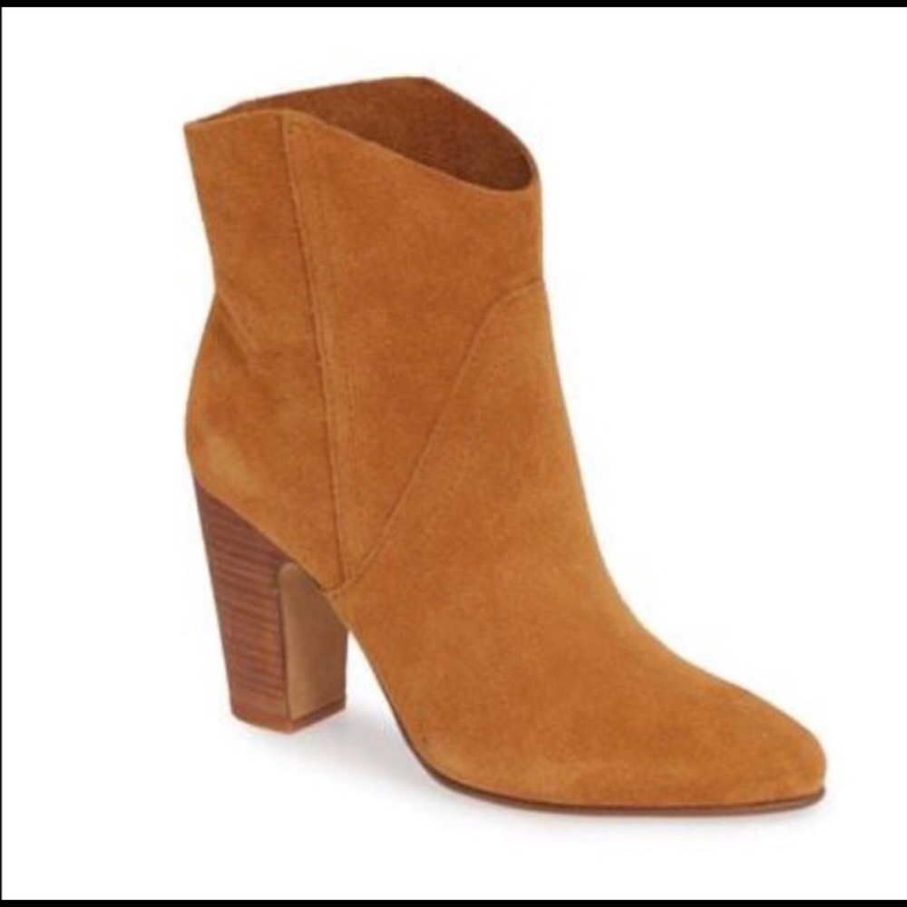 Vince Camuto suede ankle boots camel color - Picture 2 of 4
